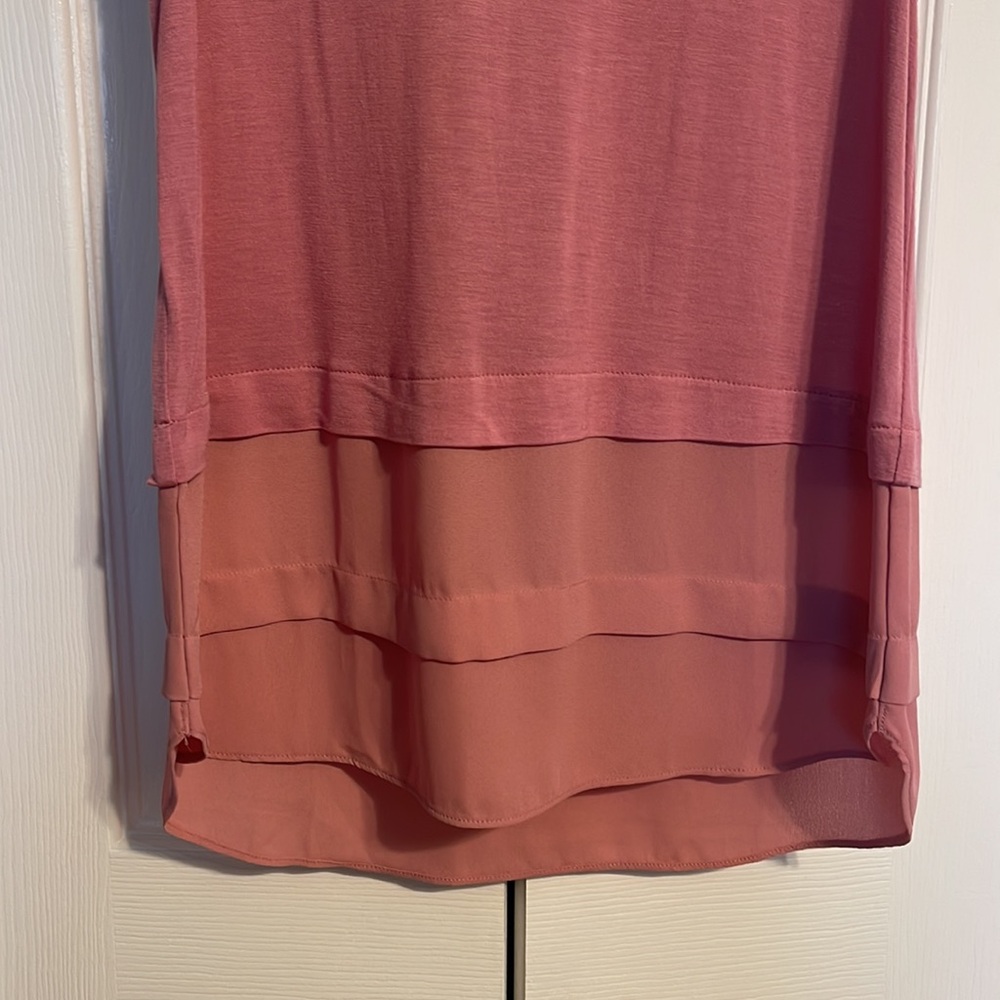 NWT LOFT sleeveless pink chiffon hem tunic tank top size XXSP - Picture 5 of 7